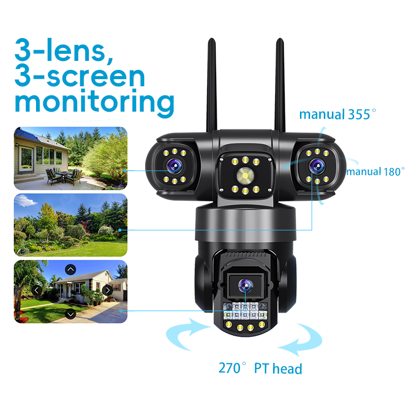 5 MP Full HD Tripple Lens WiFi IP PTZ Camera - Image 3
